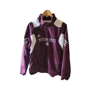 Adidas Scorch Clima Proof Mississippi State Pullover Windbreaker Size Large
